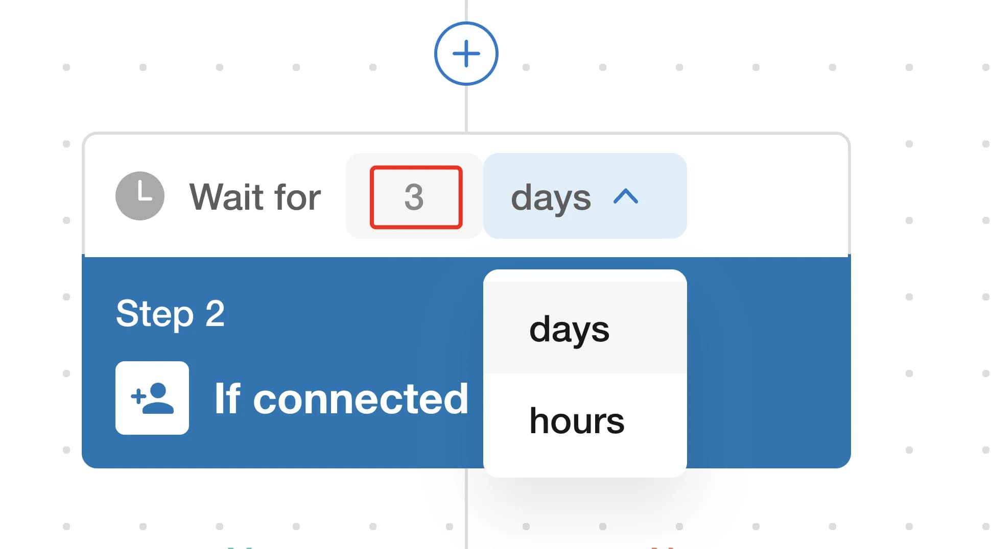 Paso de tiempo de espera entre acciones de secuencia LinkedIn en CloseChimp