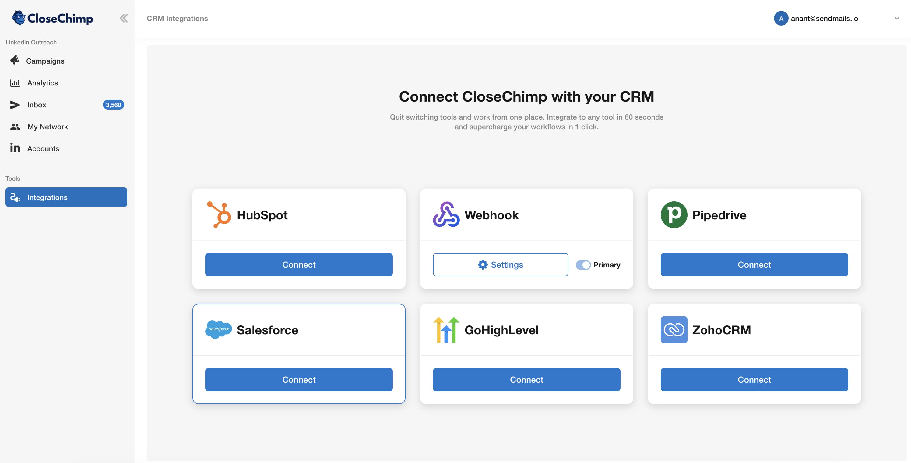 Integrations — CloseChimp